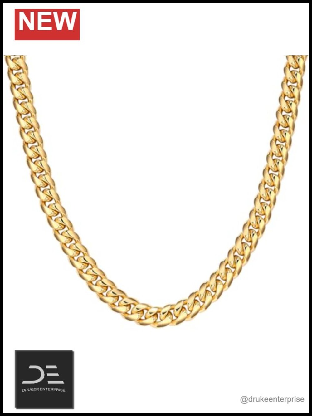 Stainless Steel Cuban Link Chain Necklace 18 inch 8mm